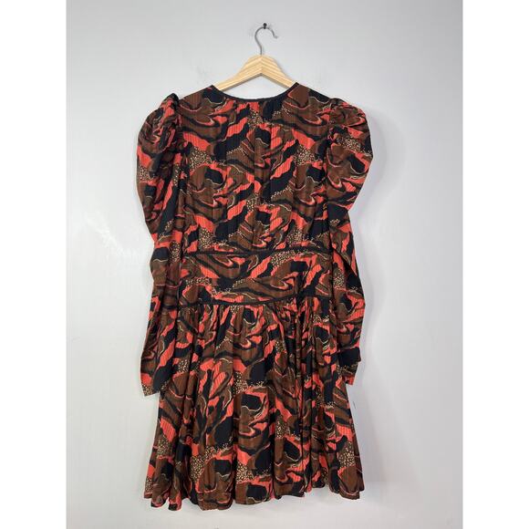 NWT Cleobella Reagen Puff Sleeve V-Neck Fit & Flare Canyon Mini Dress Sz: Medium - Picture 6 of 7